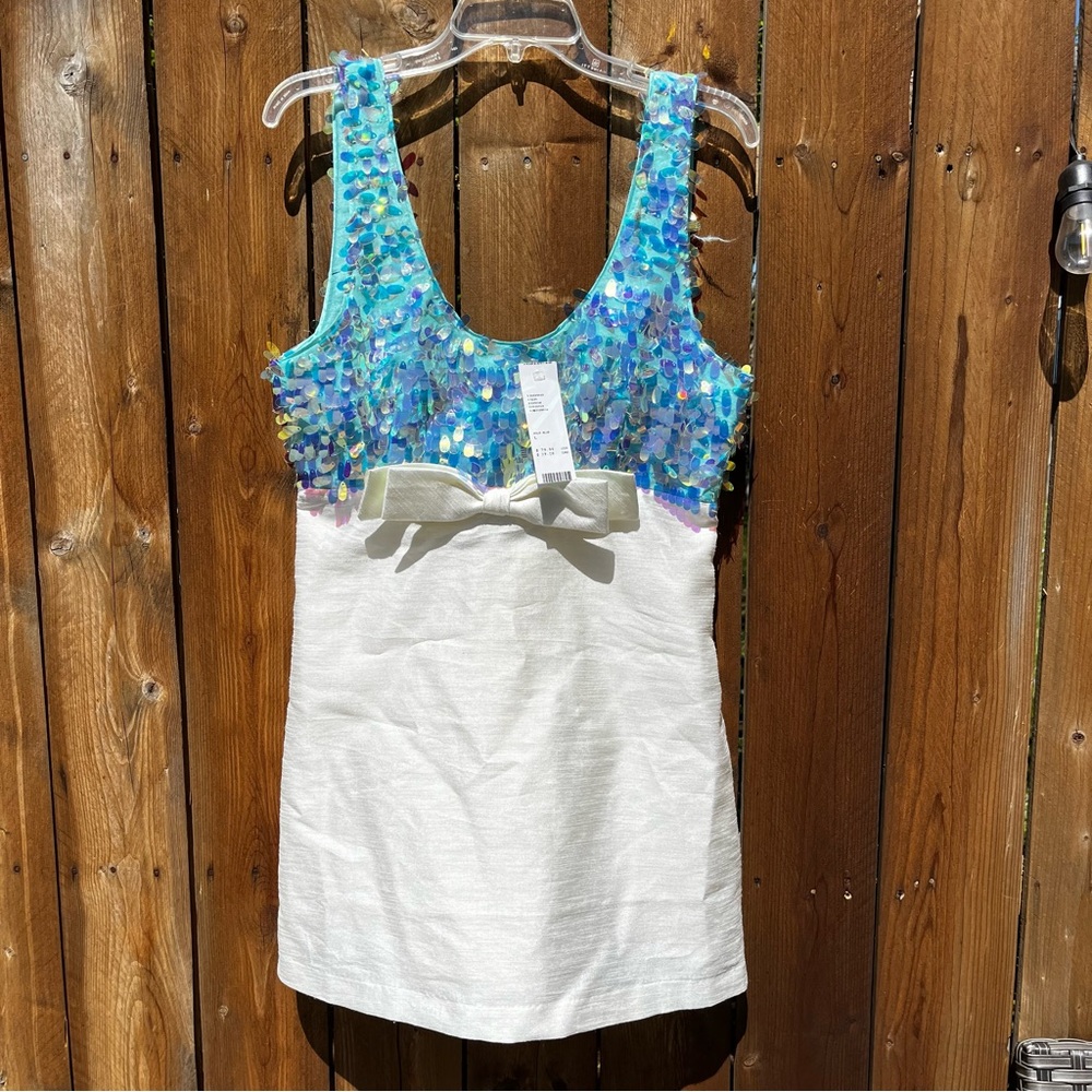 Kimchi Blue Sequin Embellished Blue and White Women's Dress